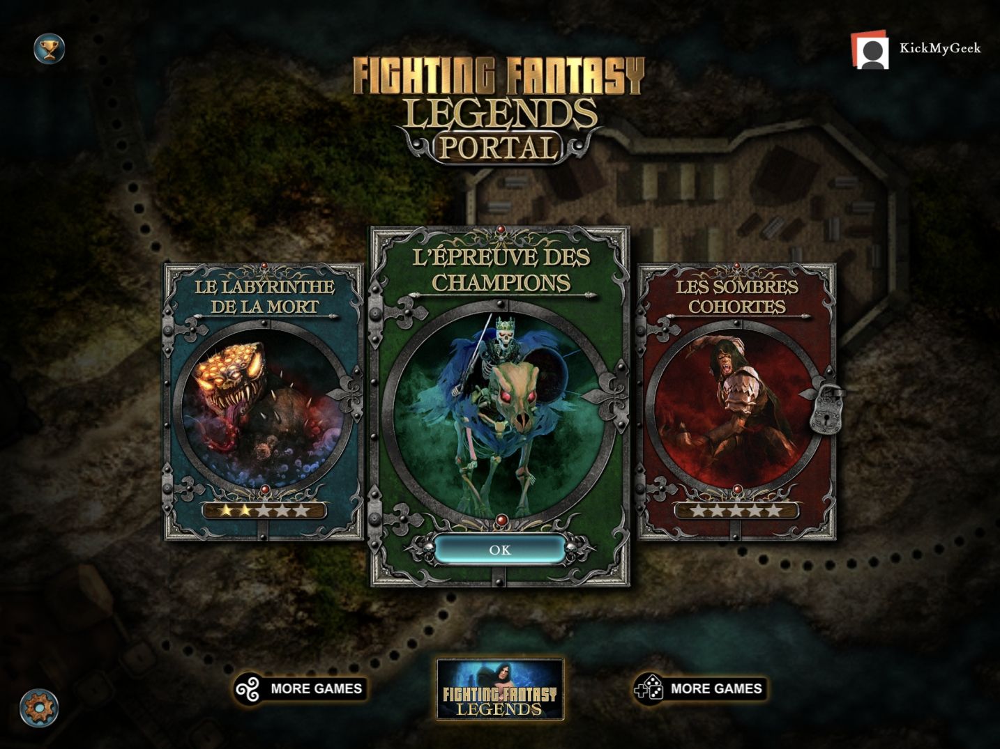 Fighting Fantasy Legends Portal (copie d'écran 1 sur iPhone / iPad)